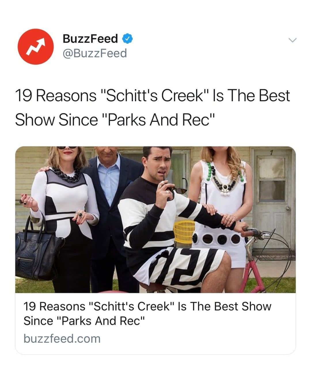 BuzzFeedさんのインスタグラム写真 - (BuzzFeedInstagram)「The next season of "Schitt's Creek" will be it's last. Here's why it's the show you need to be watching. 📺 Link in bio」3月22日 1時00分 - buzzfeed