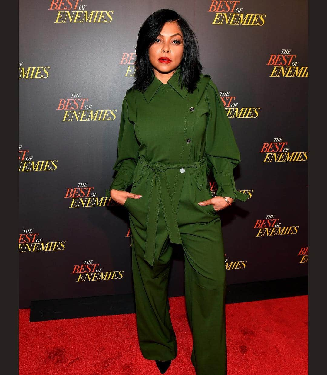 タラジ・P・ヘンソンさんのインスタグラム写真 - (タラジ・P・ヘンソンInstagram)「#TheBestOfEnemies press tour. Jumpsuit @albertaferretti 🙌🏾 @ashuntasheriff @tymwallacehair @jasonbolden #glamsquad 💋💋💋」3月22日 1時32分 - tarajiphenson