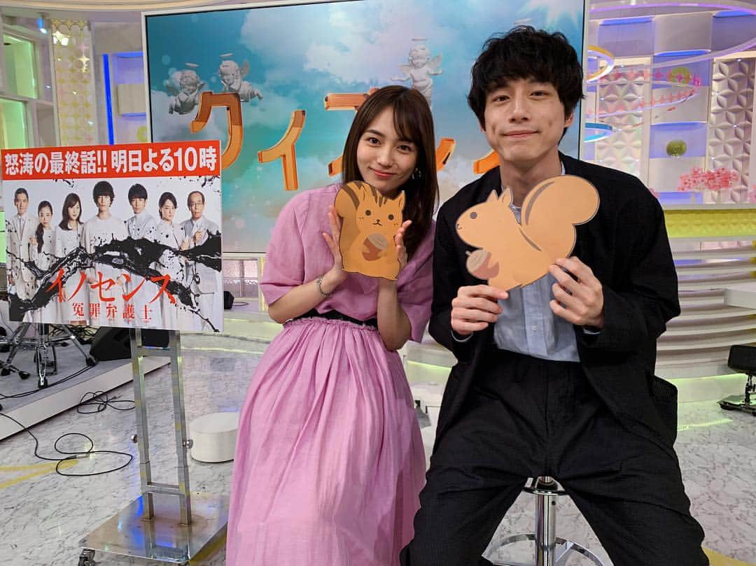 日本テレビ「イノセンス 冤罪弁護士」のインスタグラム：「『スッキリ』さん生出演も終わりました☺️✨VTRかなり長めに流して頂いて、たっぷり告知させてもらいました🥳直前の #打首獄門同好会 さんのスタジオライブも間近で見させてもらってました👏😄すごい迫力でした🎸🥁✨ただいま『ヒルナンデス』さんに生出演中です🤓#イノセンス #坂口健太郎 #川口春奈」