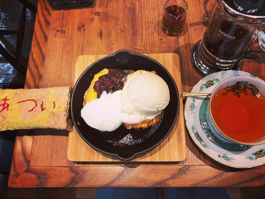 倉田雅世さんのインスタグラム写真 - (倉田雅世Instagram)「先日のおやつ。 鉄板フレンチトースト。 鉄板の取っ手に「あつい」って書いてある。」3月22日 12時59分 - kuralamune