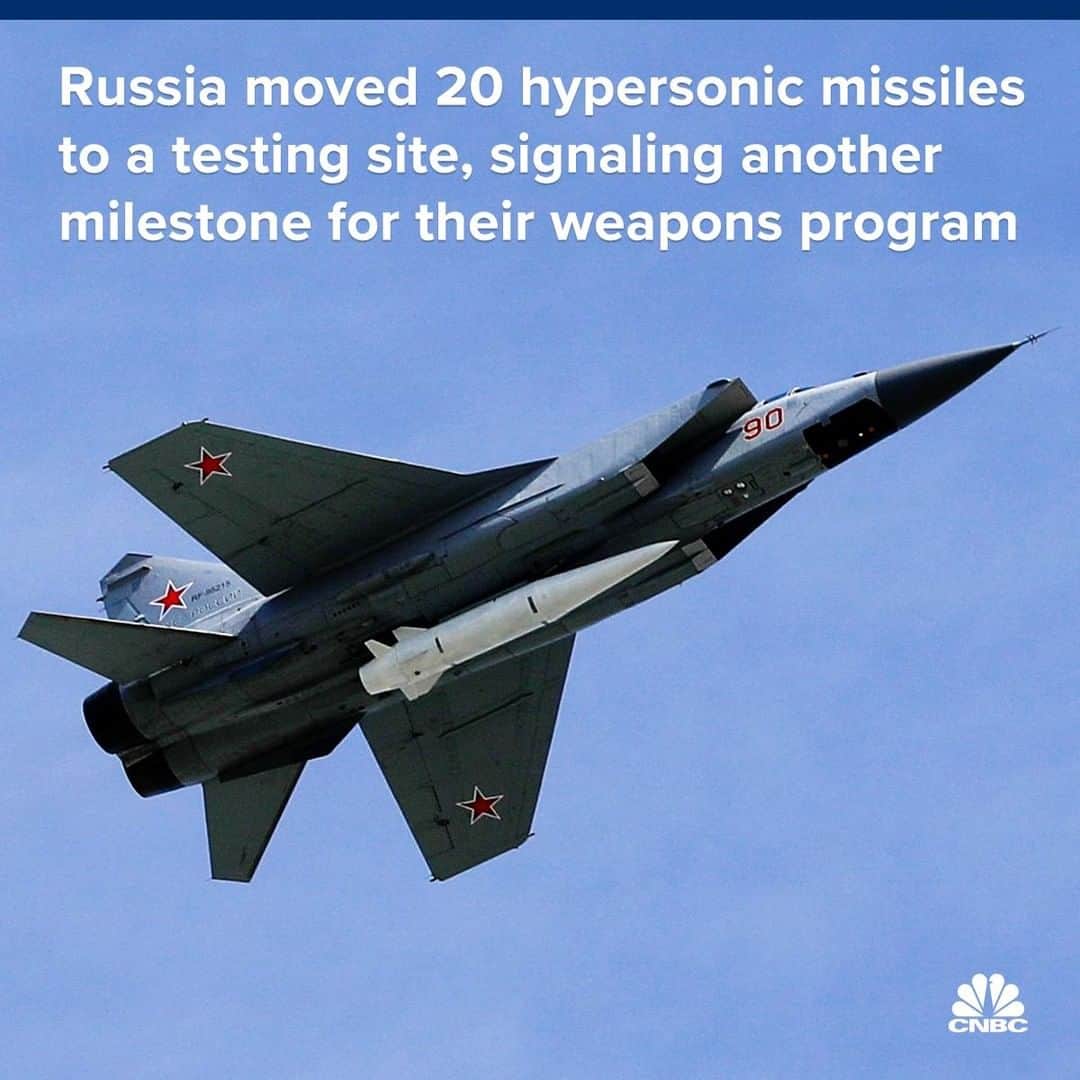 CNBCさんのインスタグラム写真 - (CNBCInstagram)「Nearly 20 Russian missiles that the U.S. is currently unable to defend against were recently moved to a military testing site, signaling another milestone for the Kremlin's hypersonic weapon, according to people who have direct knowledge of American intelligence reports.⁣ ⁣ “The Russians have basically determined that they are comfortable with the design and will now focus on fine-tuning the weapon through testing," one person, who spoke to CNBC on the condition of anonymity, said.⁣ ⁣ The weapon, dubbed "Kinzhal," meaning "dagger," has been launched 12 times from Russian fight jet MiG-31. Kinzhal is slated to join the Kremlin's arsenal as early as 2020.⁣ ⁣ You can read more, at the link in bio.⁣ ⁣ *⁣ *⁣ *⁣ *⁣ *⁣ *⁣ *⁣ *⁣ ⁣ #Russia #Defense #Weapons #Missiles #US #Kinzhal #Military #Technology #Intelligence #Hypersonic #HypersonicWeapon #News #CNBC⁣」3月22日 4時03分 - cnbc