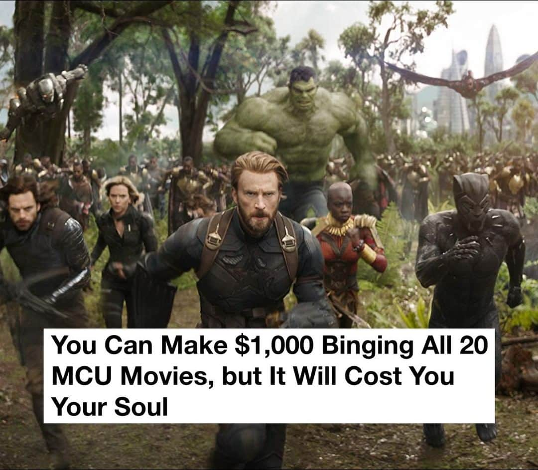 VICEさんのインスタグラム写真 - (VICEInstagram)「A cable company wants to pay you to watch all the Marvel movies, back to back. 🎞 🍿 Would you do it? Read how to apply at the link in bio. 📸 via IMDb」3月22日 5時30分 - vice