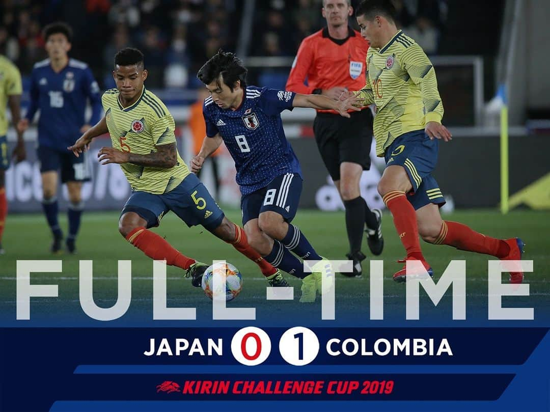 日本サッカー協会さんのインスタグラム写真 - (日本サッカー協会Instagram)「#SAMURAIBLUE 0-1でコロンビア代表に敗れる ・ #daihyo #SAMURAIBLUE ―――――――――――――――――― キリンチャレンジカップ2019 #SAMURAIBLUE 0-1 コロンビア代表 📅3/22(金)19:20KO 📍神奈川／日産スタジアム 📺日本テレビ系で生中継 ・ 👉大会情報はJFA.jpへ ――――――――――――――――――」3月22日 21時55分 - japanfootballassociation