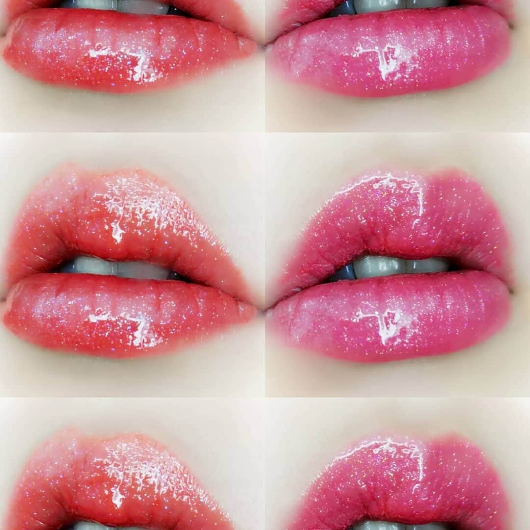 romi699667のインスタグラム：「✨ノーメスリップ限定&新色✨ ※動画あるよスワイプしてみてね  フィルムカラー×グロスコートで つやつやなのに落ちにくいノーメスリップからラメ入りの限定2色と新色ベージュ系3色が発売されました。 写真は限定のピーチオレンジと ブロッサムピンク～ ブロッサムピンクはピンク系偏光ラメ、 ピーチオレンジは水色ラメがたっぷりで可愛い❤️ プラザ、ロフト、ドンキホーテなどで買えます。 価格も￥1400円でお手頃です😊 特にピーチオレンジと青ラメの組み合わせは珍しいしおすすめです！  #落ちないリップ#ノーメスリップス #コスメデボーテpr #nomesslips #新作コスメ#リップ#リップメイク#春コスメ#春メイク#コスメレポ#ラメ#偏光ラメ#コスメレビュー#口紅#リップグロス#プチプラ#プチプラコスメ#makeup #lips #makeuplover#lipcolor#今日のメイク#メイク#リップカラー#今日のリップ」