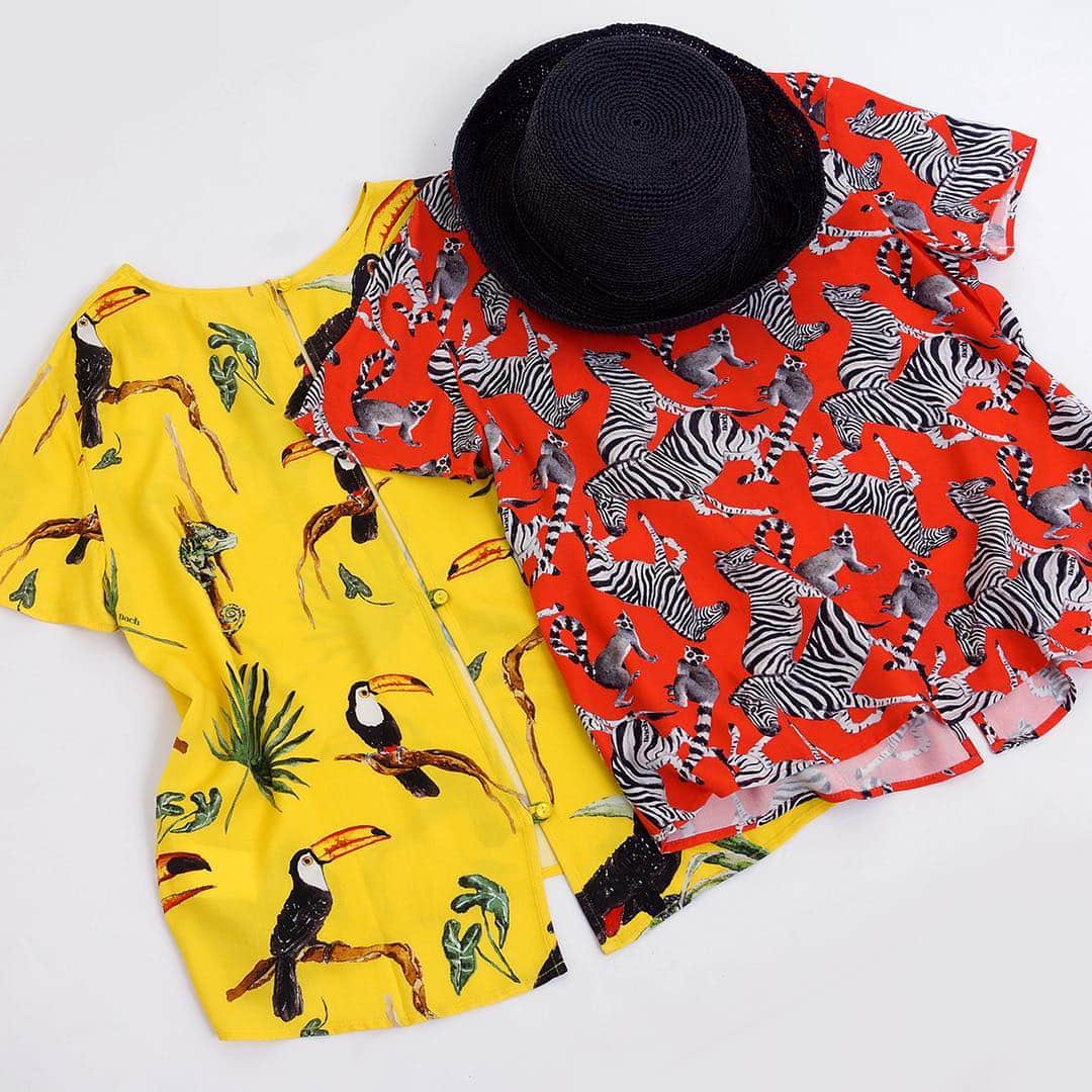 marbleSUD(マーブルシュッド) のインスタグラム：「今日の都内は、初夏のような蒸し暑ささえ感じる陽気に。明るい色のお洋服が着たくなる今の季節。そんな気分にマッチした新作がフランスのブランド『nach（ナッシュ）』から届きました。 ・ 南国を彷彿とさせる、目にも鮮やかな色に躍動感あふれる動物のプリント。トップスを主役にコーディネートを楽しみたくなるインパクト大の1枚です。 ・ 『nach』といえば、アニマルモチーフの陶器アクセサリーが有名ですが、近年ウエアの展開もスタート！今注目の最新のトレンドを取り入れてみませんか？ ・ #marblesud #マーブルシュッド #nach #ナッシュ #アクセサリー #トレンド #シマウマ #動物 #animals #春 #夏」