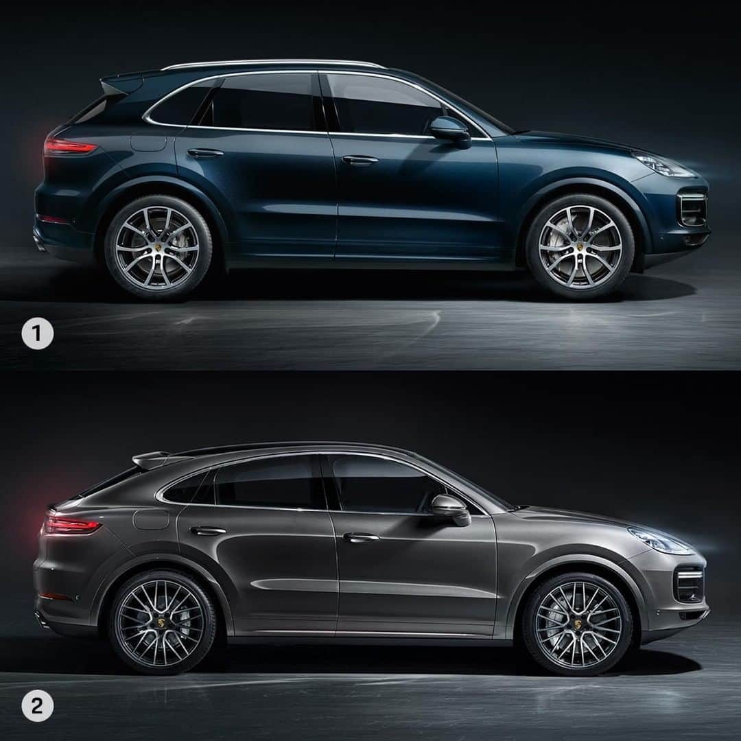 Porscheさんのインスタグラム写真 - (PorscheInstagram)「With its muscular build and pronounced flyline, the new Cayenne Coupé is the sportiest Cayenne yet. But the question still remains: which model do you prefer (1) the Cayenne or (2) the new Cayenne Coupé? #ShapedByPerformance #CayenneCoupe #Porsche #Cayenne #PorscheCayenne __ Combined fuel consumption in accordance with EU 6: Cayenne Coupé models: 11,4 – 9,2 l/100 km; combined CO2 emissions 261 – 212 g/km」3月23日 7時44分 - porsche