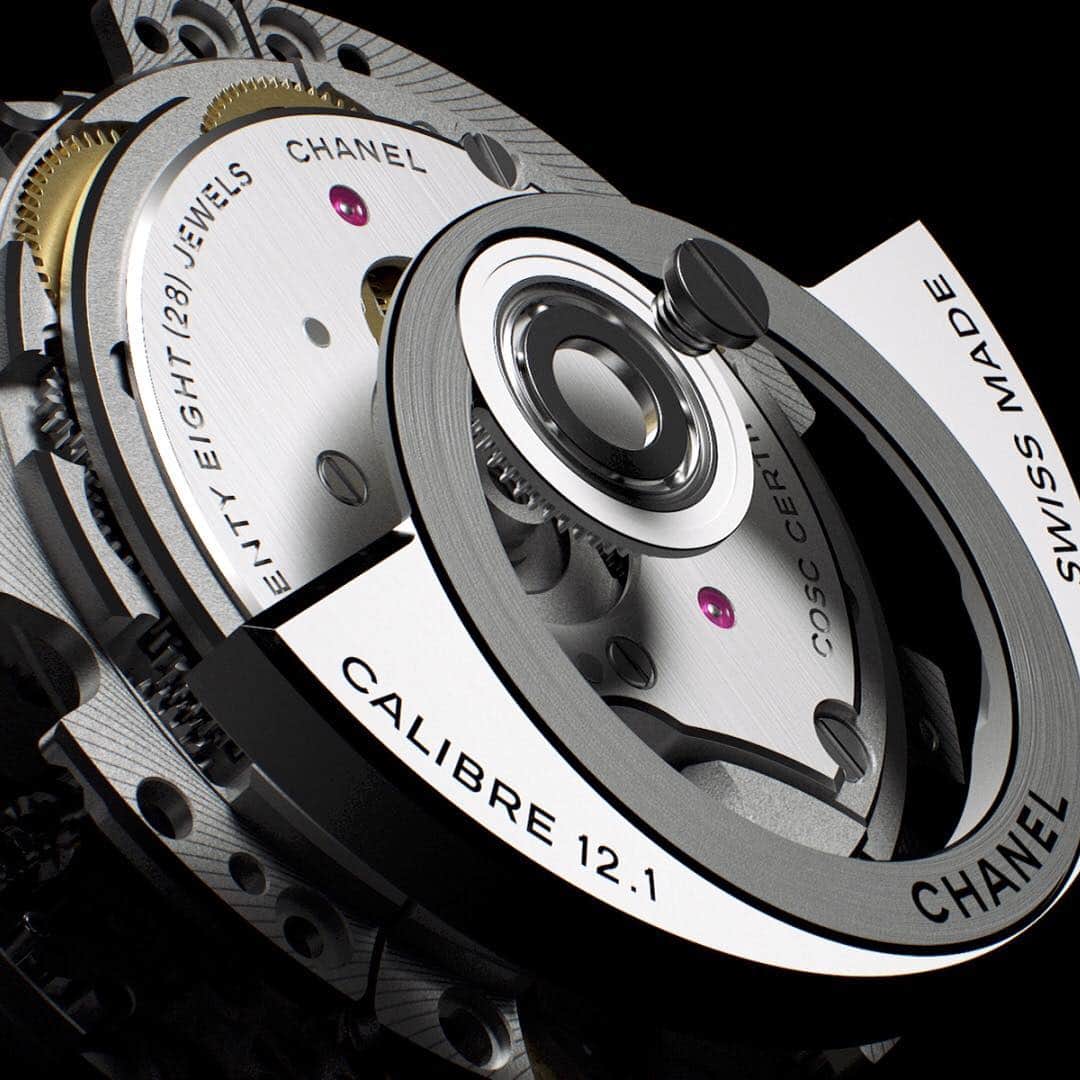 のインスタグラム：「THE NEW J12. IT'S ALL ABOUT SECONDS.  A perfect circle.  The Caliber 12.1, manufactured exclusively for CHANEL. A 70-hour power reserve. A Swiss-made movement. Eternity set in motion. #TheNewJ12 #ItsAllAboutSeconds #Baselworld2019」