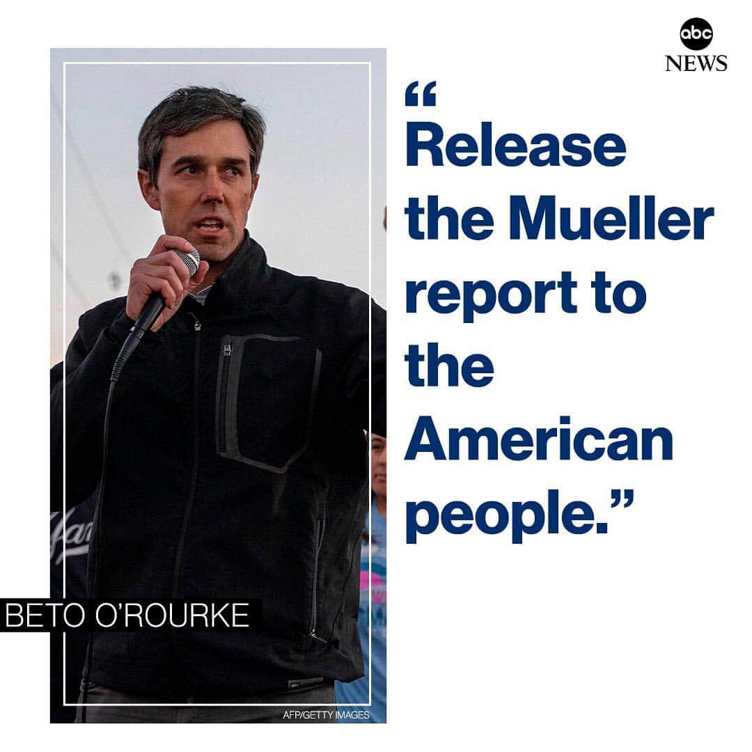 ABC Newsさんのインスタグラム写真 - (ABC NewsInstagram)「Beto O’Rourke responds to special counsel Robert Mueller delivering his report to the attorney general: “Release the Mueller report to the American people.” #beto #politics #mueller #report #abc #abcnews #breakingnews」3月23日 7時16分 - abcnews
