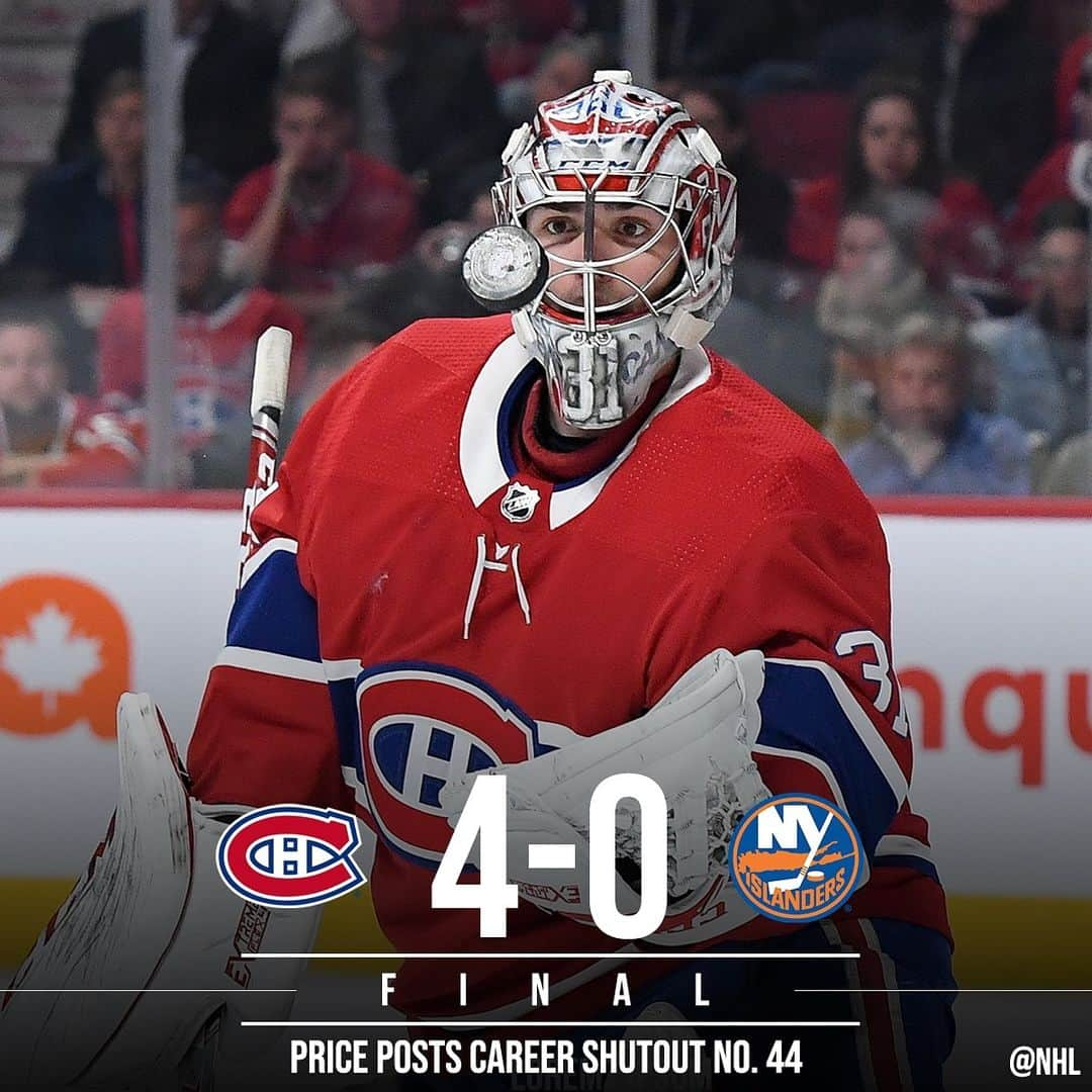 NHLさんのインスタグラム写真 - (NHLInstagram)「@cp0031 with a huge shutout to propel the @canadiensmtl into playoff position! Swipe for Eastern Conference winners ⏩」3月22日 23時54分 - nhl