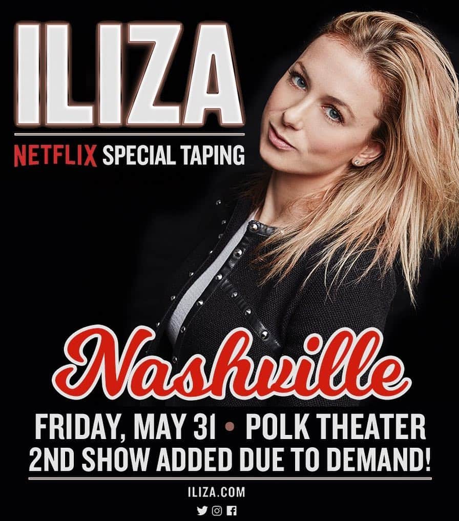 イリザ・シュレシンガーさんのインスタグラム写真 - (イリザ・シュレシンガーInstagram)「BOTH Nashville shows are now on sale! Get your tickets at iliza.com/tour before they sell out!」3月23日 0時02分 - ilizas