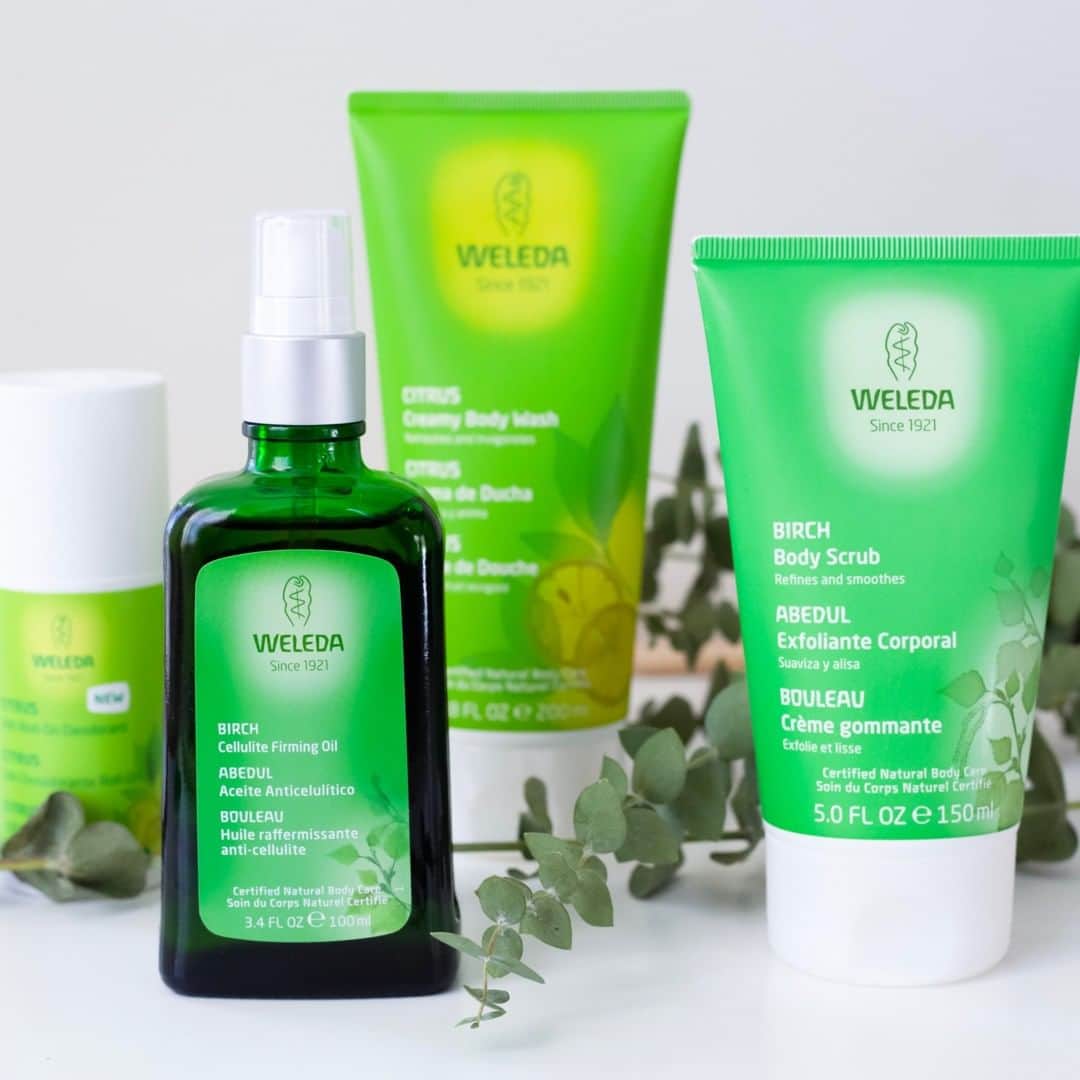 Weledaのインスタグラム：「Our birch and citrus products are both refreshing & invigorating! The perfect addition to your daily routine! 🍋🌿 P.s. enjoy 20% off of your purchase this weekend on our website!」