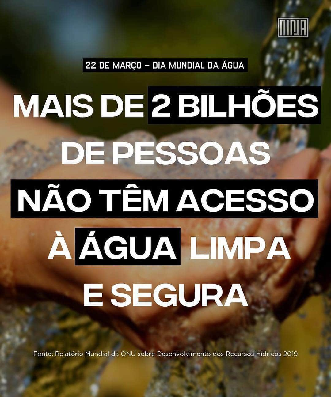 Tais Araújoさんのインスタグラム写真 - (Tais AraújoInstagram)「#DiaMundialDaÁgua #Repost @midianinja No Dia Mundial da Água, lembrarmos que a água limpa e potável é direito humano garantido por lei desde 2010. Segundo o relatório Mundial da ONU sobre Desenvolvimento dos Recursos Hídricos 2019, falta água limpa e segura para 2,1 bi de pessoas. Água não é mercadoria!‬」3月23日 1時13分 - taisdeverdade