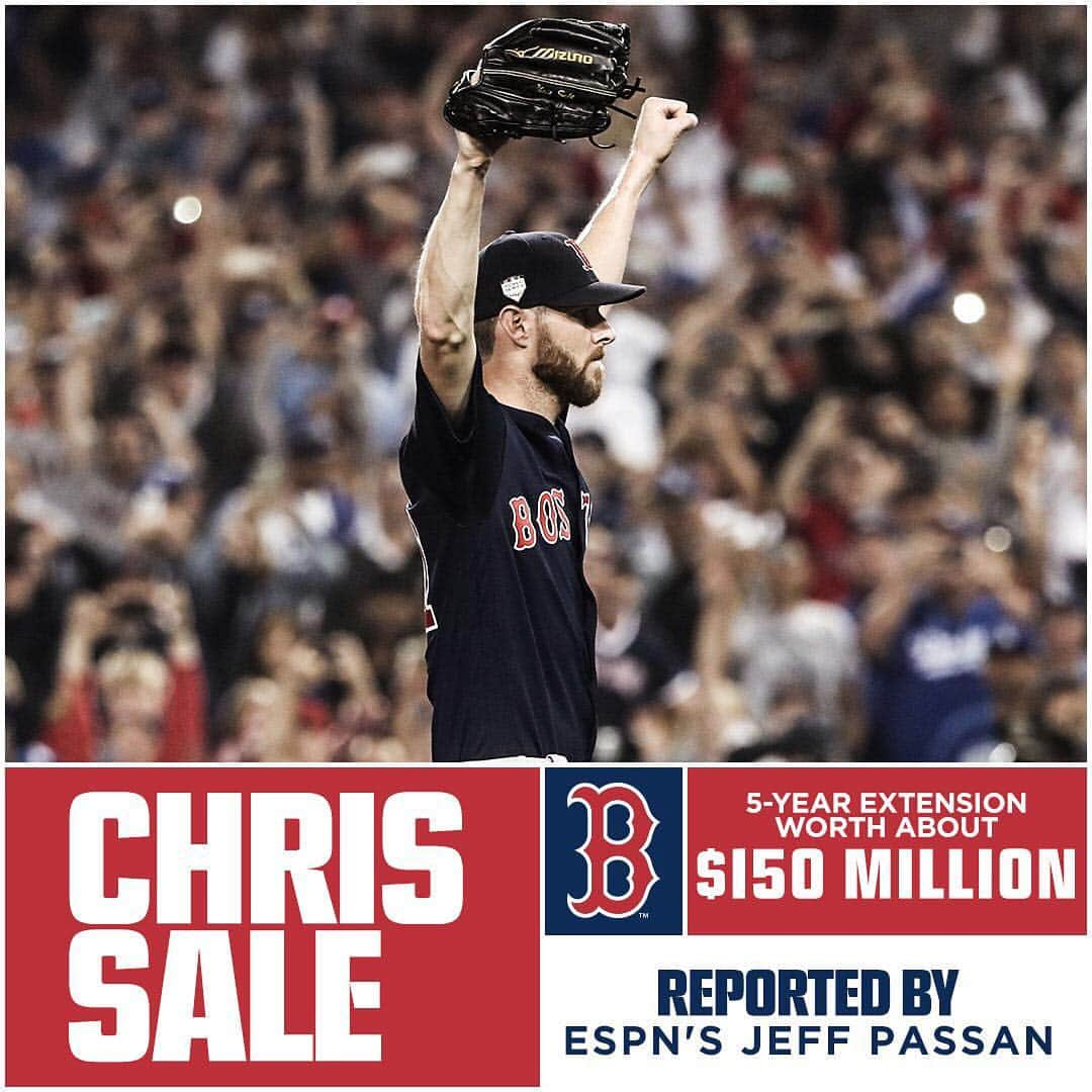 MLBさんのインスタグラム写真 - (MLBInstagram)「Chris Sale and the Red Sox are closing in on a 5-year extension, reports Jeff Passan.」3月23日 1時55分 - mlb