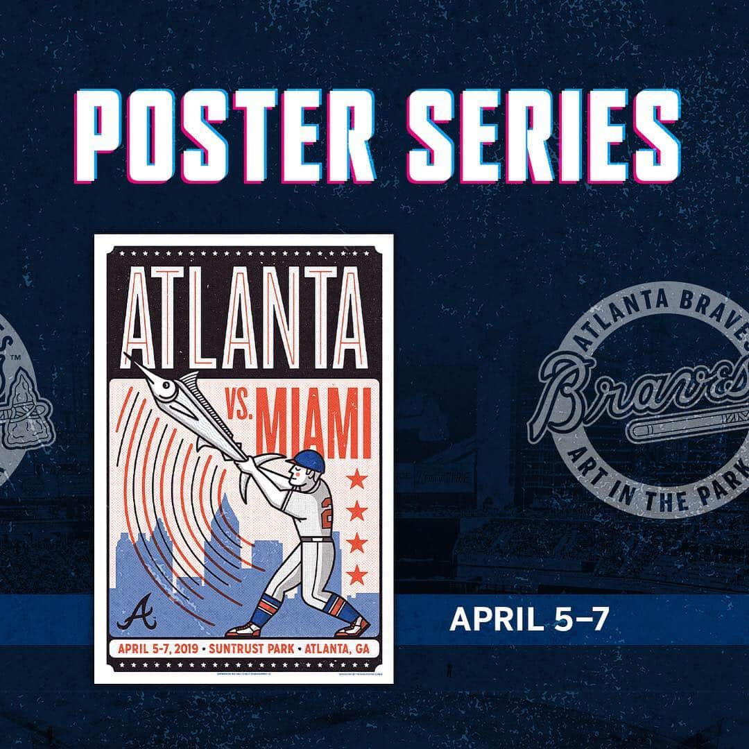 アトランタ・ブレーブスさんのインスタグラム写真 - (アトランタ・ブレーブスInstagram)「Coming to @suntrustpark this season, the Art in the Park Poster Series! A new poster for each home series sold only at the Braves Clubhouse Store! 😍 @bravesretail」3月23日 2時04分 - braves