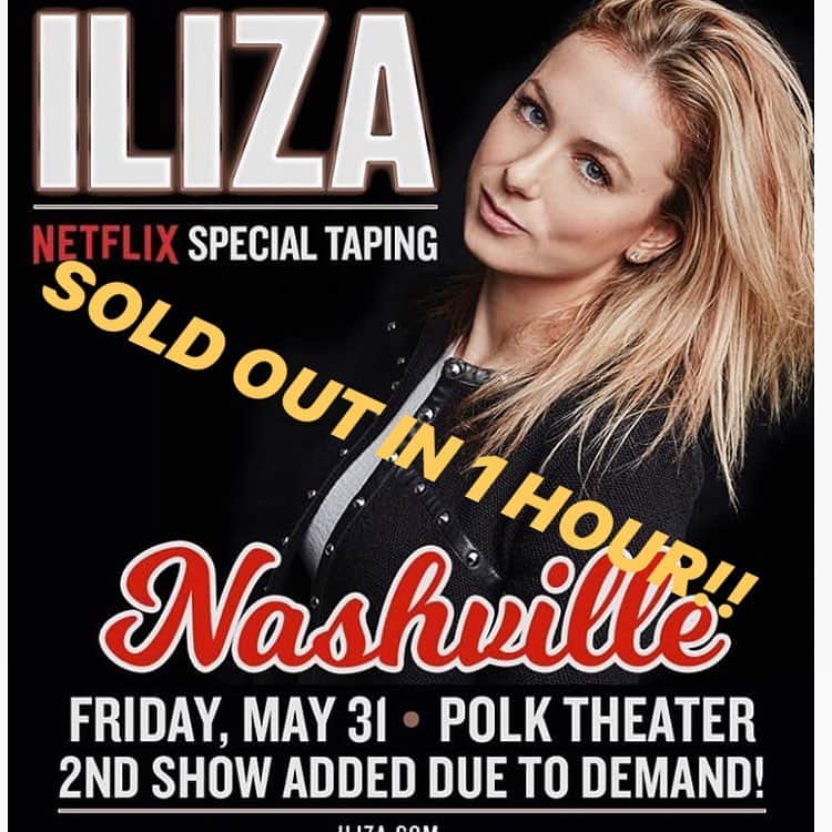 イリザ・シュレシンガーさんのインスタグラム写真 - (イリザ・シュレシンガーInstagram)「Both shows sold out within minutes of being on sale. THANK YOU FOR THE LOVE AND SUPPORT! It’s gonna be a great night in Nashville!❤️❤️❤️❤️❤️ PUMPED FOR THIS @netflixisajoke taping! Number 5, baby!」3月23日 4時01分 - ilizas