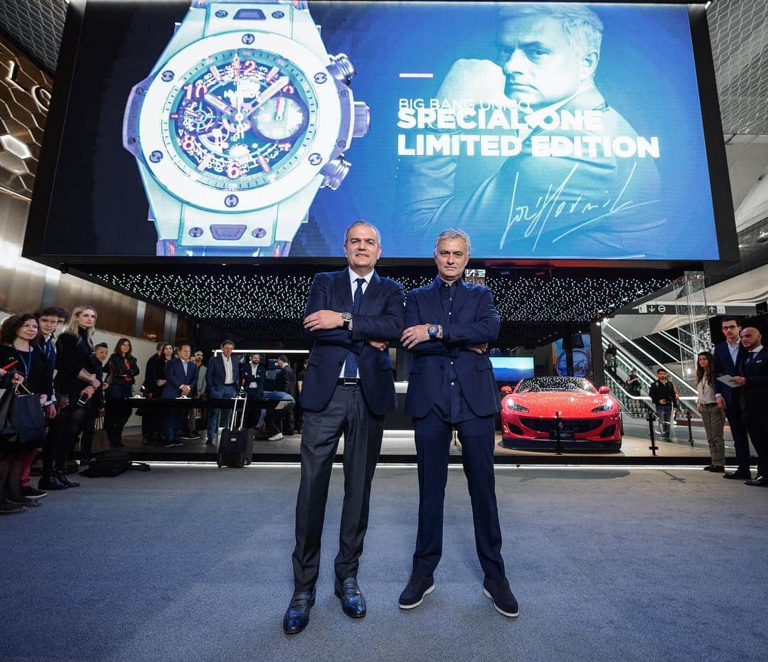 のインスタグラム：「Spotted! Our #HublotAmbassador #JoseMourinho visiting our booth at #Baselworld2019! #SpecialOne @ricardoguadalupe #baselworld」