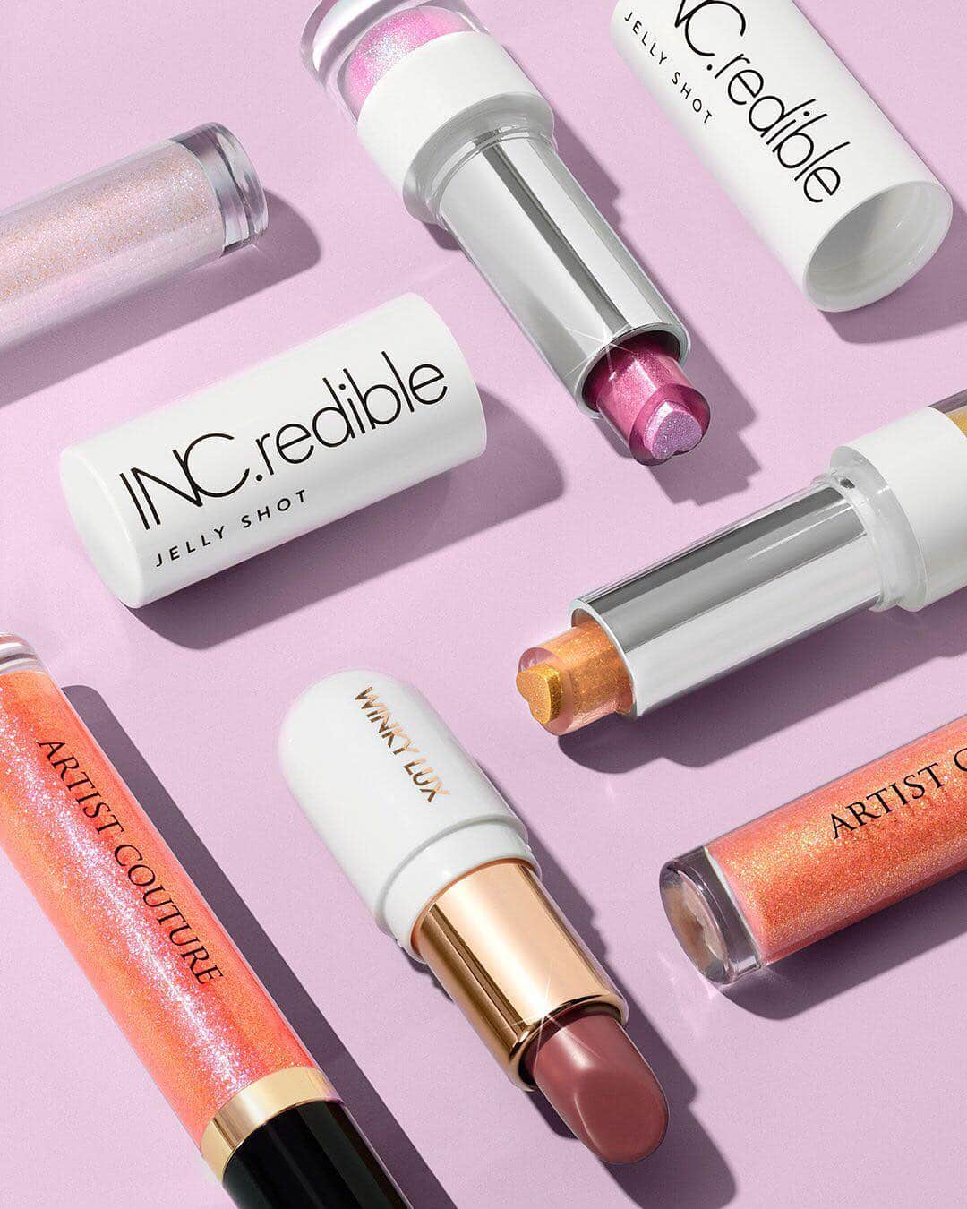 のインスタグラム：「Things we can never have too many of: cookies 🍪, karaoke nights 🎤 and lip products rolling around at the bottom of our 👜 Add these new balms and glosses to your collection 💕 . . . @INCredibleCosmetics @ArtistCouture @Winky_Lux」