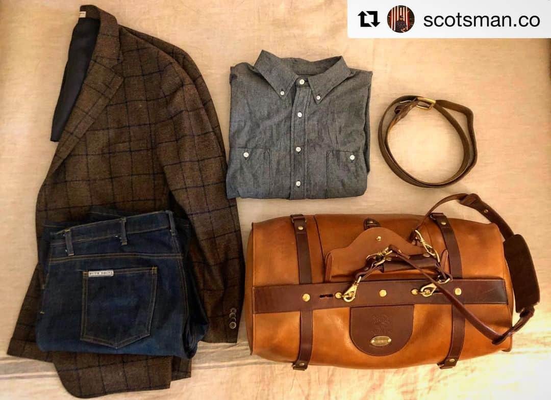 のインスタグラム：「Thank you to @scotsman.co for sharing your #americanmade favorites!! Honored to be included with such high quality peers!!! #Repost @scotsman.co ・・・ Overnight, American made. . . . #hometown #mississippi #hgtv #hgtvhometown #duffelbag #leatherdufflebag #leather #leathergoods #luxuryleather #luxurylifestyle #instastyle #menswear #mensstyle #travel #travelbag #instatravel #ootd #mycolstyle #colonellittleton #handmade #tennessee #madeinamerica #madeinusa」