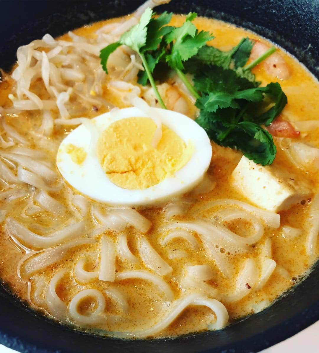 田中ウルヴェ京さんのインスタグラム写真 - (田中ウルヴェ京Instagram)「Dangerous. Really not good for my diet but my favorite, Malaysia’s noodle, Laksa. 😅😍 Found it in the menu at the American club. Oh no. 😙😙😙 くぅー 頼んでしまった。 ラクサ。 好きなんだな、これが。#ラクサ」3月23日 8時42分 - miyako.tanaka.oulevey