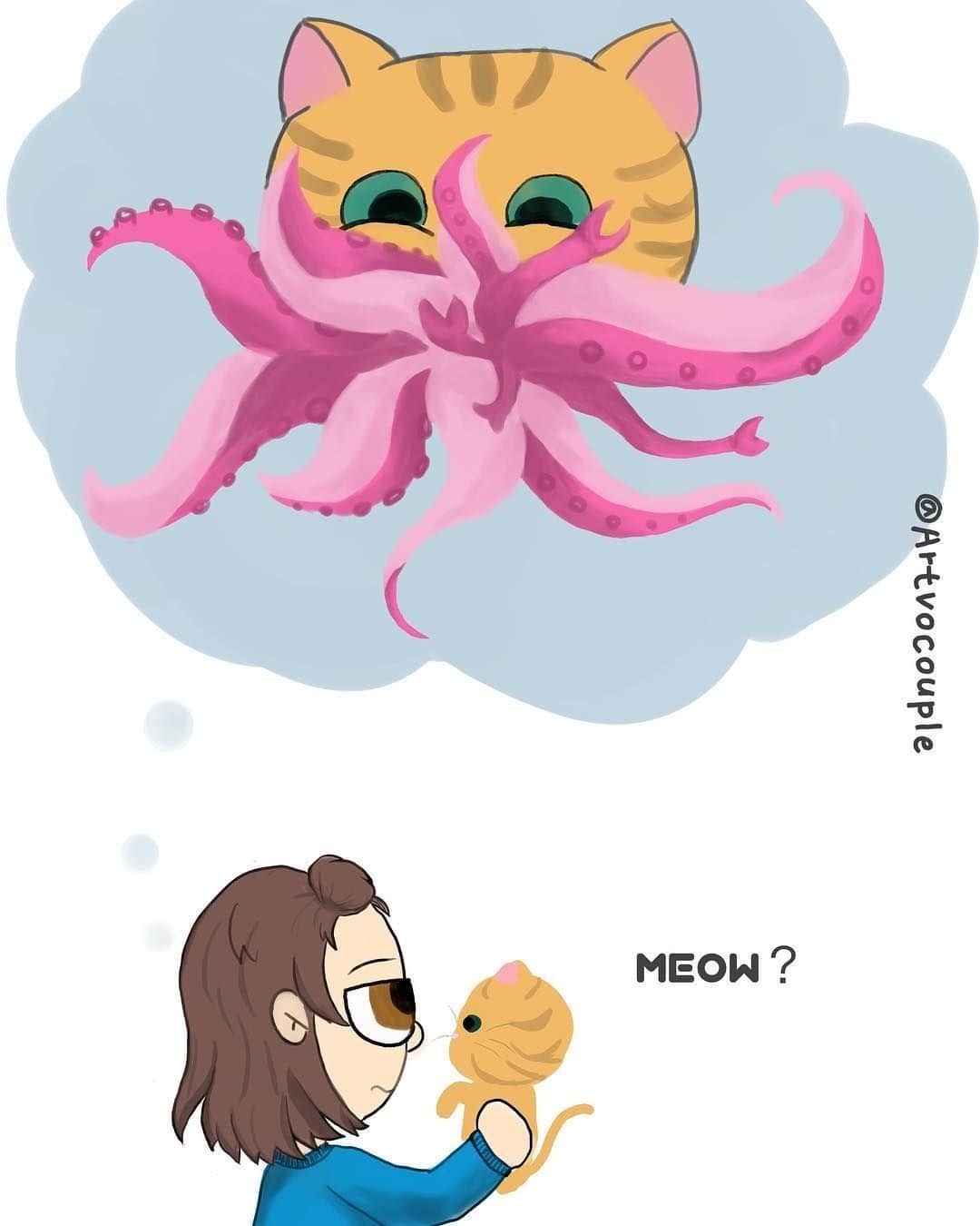 のインスタグラム：「Every hug after Captain Marvel ... ⠀ ⠀ ✍🏼@artvocouple⠀ ⠀ Submit us your meowdorable artwork and comics by tagging #9gagmeowdle to get featured on @meowed, @doodles or even @9gag. For March, we will share a bunch of cat arts with you all hoomans! ⠀ ⠀ #meowed #doodle #9gagmeowdle #artvocouple #catcomic #meowedcomic #catlife @marvel #captainmarvel #goosethecat #drawing #digitalart #catlover #hkillustrator #illustration」