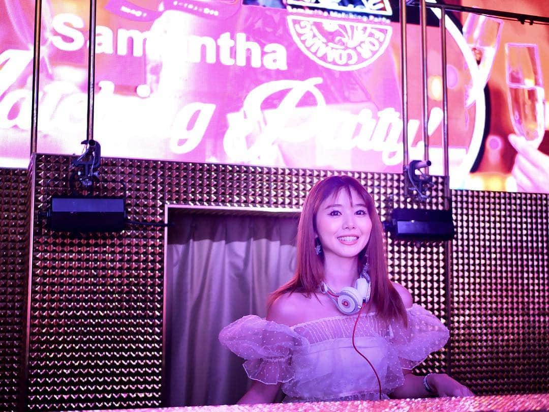 のインスタグラム：「#SamanthaThavasa party DJしました*☻*💖 . . . #dj#party#femaledj#samanthathavasa#club#dance#サマンサタバサ#マッチング#パーティ#beats」