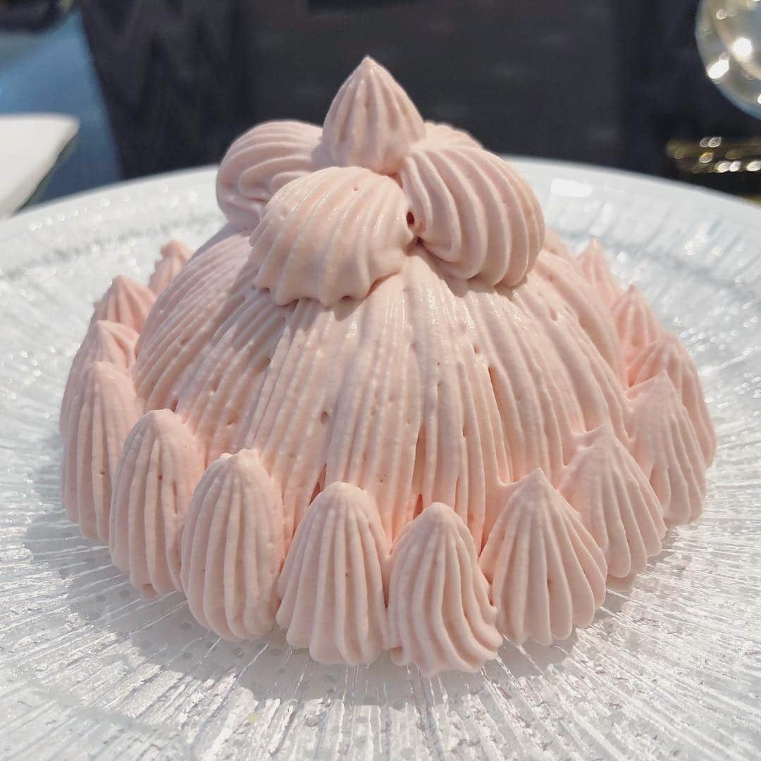 仮眠玲菜のインスタグラム：「すきなケーキのすきな味、すき 中は栗  #マロンシャンテリー  #桜スイーツ  #桜」