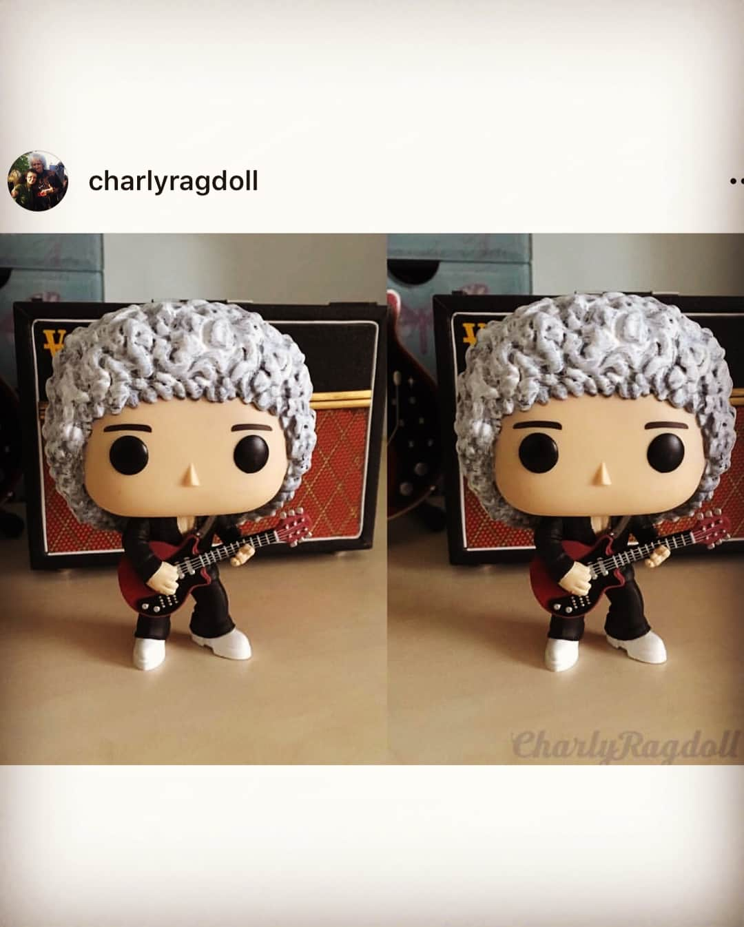 ブライアン・メイさんのインスタグラム写真 - (ブライアン・メイInstagram)「Thanks @charlyragdoll for a perfect custom paint-job !!! - I think you can go into business !!! Folks - if you want one of these, you will have to ask Charly - or petition Funko to maKe these officially!  #funkopop #funko  #.#funkofamily  And in perfect stereo too ! (Swipe) Bri (ブライ) !!!」3月23日 13時50分 - brianmayforreal