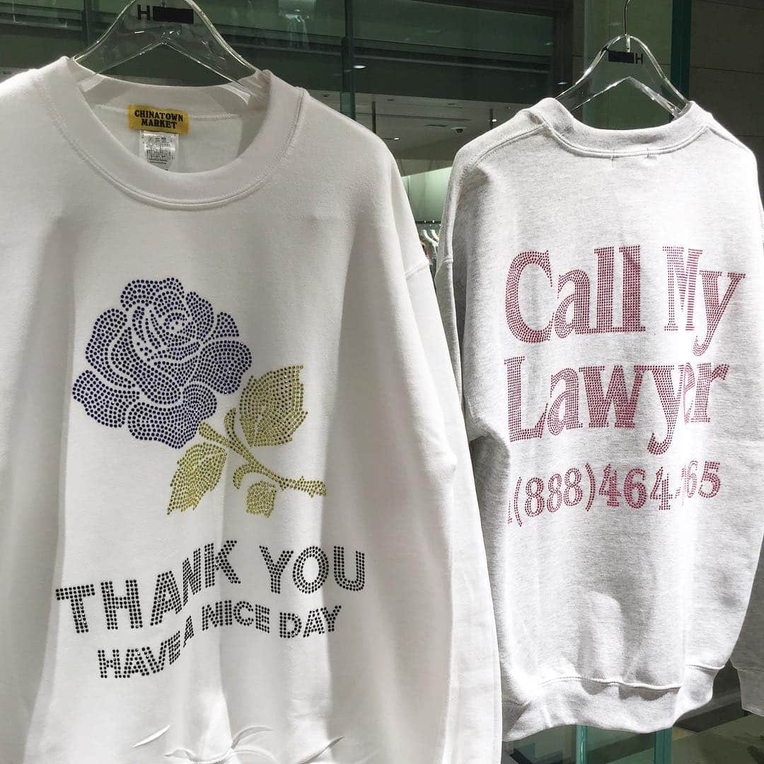 H BEAUTY&YOUTHさんのインスタグラム写真 - (H BEAUTY&YOUTHInstagram)「＜CHINATOWN MARKET＞×＜H BEAUTY&YOUTH＞  thank you sweat ¥16,000-(+tax) call my lawyer sweat ¥16,000-(+tax) #h_beautyandyouth @h_beautyandyouth  #BEAUTYANDYOUTH #Unitedarrows #chinatownmarket」3月23日 14時38分 - h_beautyandyouth