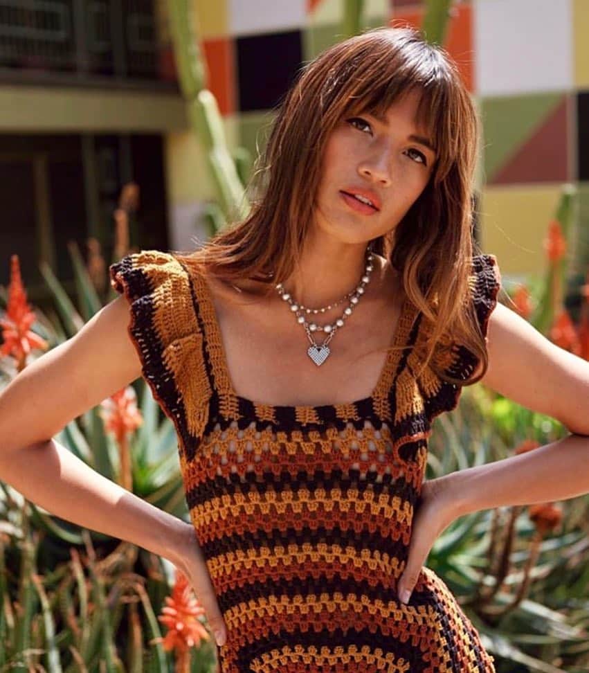 のインスタグラム：「Au naturale 🌵☀️ @rocky_barnes in the Kula necklace • Tap to shop #dannijogirls」