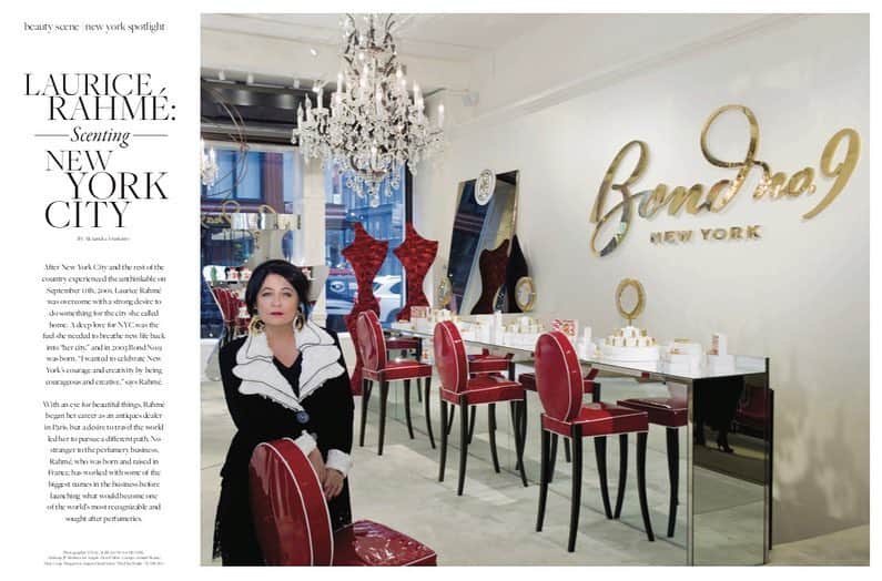 のインスタグラム：「Bond No. 9 Founder and President Laurice Rahme profiled in the March issue of BELLA magazine!  #bondno9 #bondno9ny #bondno9nylips #newyorklips #redlips #lipstick #makeup #newmakeup #newyork #newyorkcity #nyc #love」