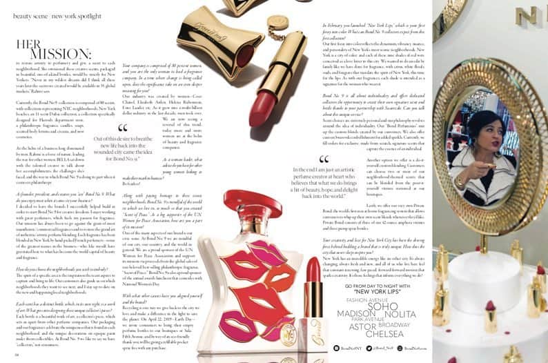 ボンド・ナンバーナインさんのインスタグラム写真 - (ボンド・ナンバーナインInstagram)「Bond No. 9 Founder and President Laurice Rahme profiled in the March issue of BELLA magazine!  #bondno9 #bondno9ny #bondno9nylips #newyorklips #redlips #lipstick #makeup #newmakeup #newyork #newyorkcity #nyc #love」3月24日 1時49分 - bondno9ny