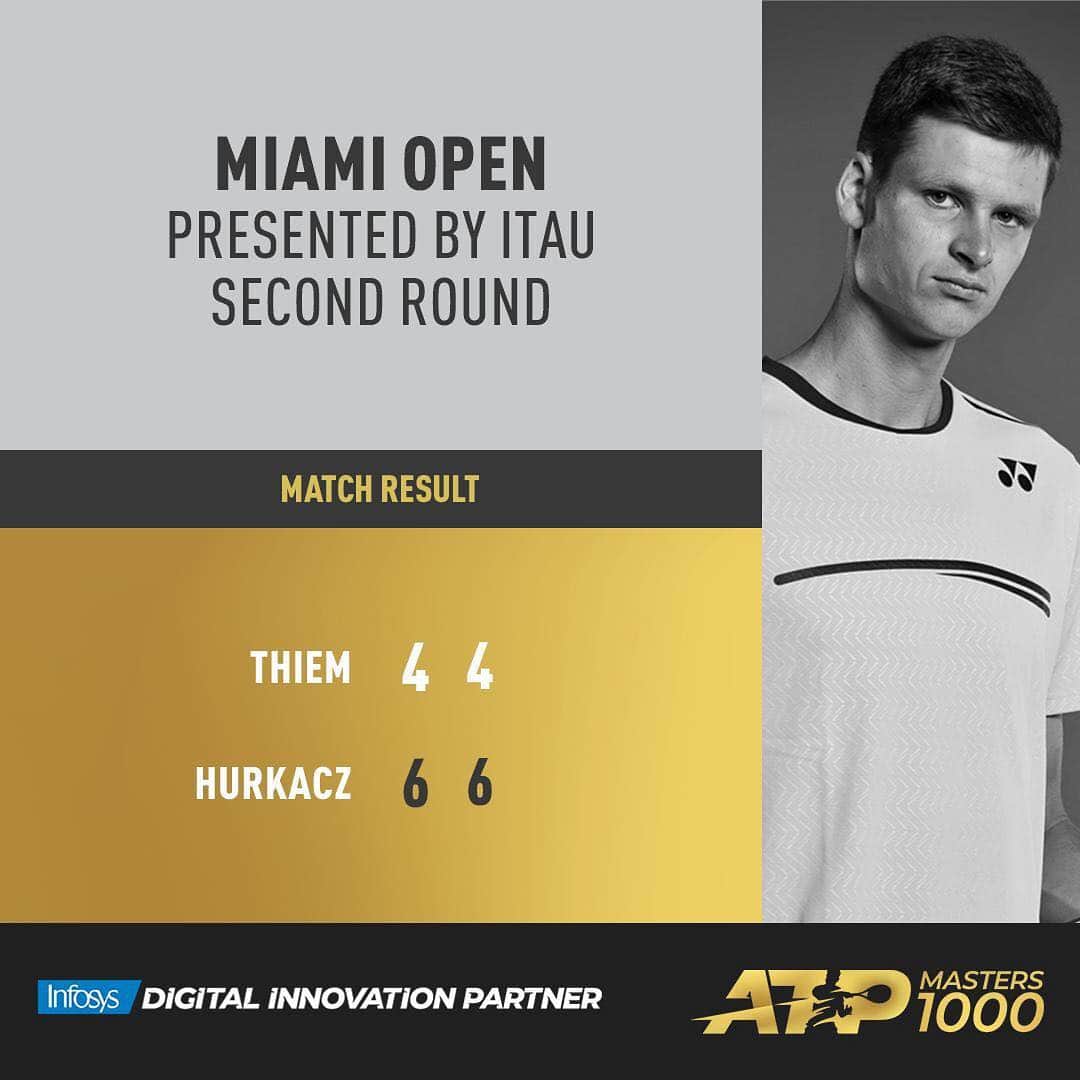 ATP World Tourさんのインスタグラム写真 - (ATP World TourInstagram)「Pick an emoji to sum up @hubihurkacz upset against @domithiem 😱 . . #ATPTour #MiamiOpen #Tennis #Hurkacz #Masters1000 #Tennis #instasport」3月23日 17時42分 - atptour