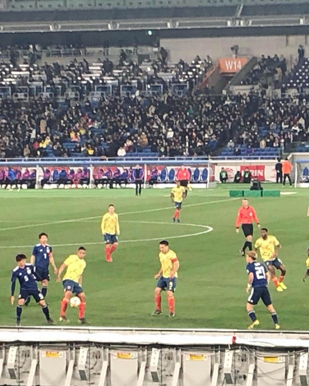 斉藤ひかりさんのインスタグラム写真 - (斉藤ひかりInstagram)「コロンビア戦⚽️🏃🏼‍♂️✨ アルビ歴がとても長かった鈴木武蔵選手がスタメン出場だったのが何よりも嬉しかったです！  結果は惜しくも0-1でしたが久しぶりのスタジアムはすごく楽しかったです！  さゆりさんいつもありがとうございます💕☺️ #サッカー #日本代表 #コロンビア戦」3月23日 17時55分 - hikarisaito1027