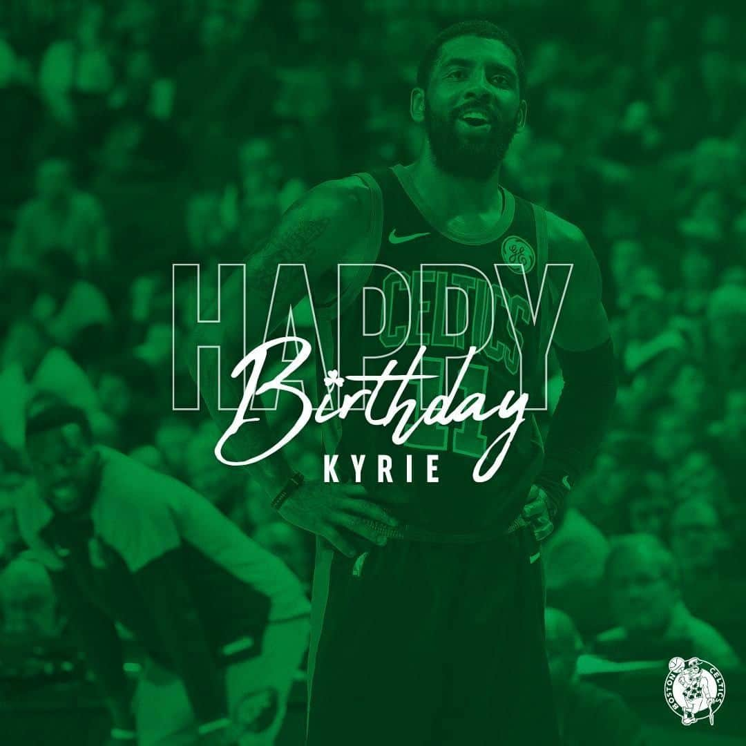 ボストン・セルティックスさんのインスタグラム写真 - (ボストン・セルティックスInstagram)「Double-tap to wish @KyrieIrving a #HappyBirthday 🎂🎉☘ #HBD」3月23日 19時00分 - celtics