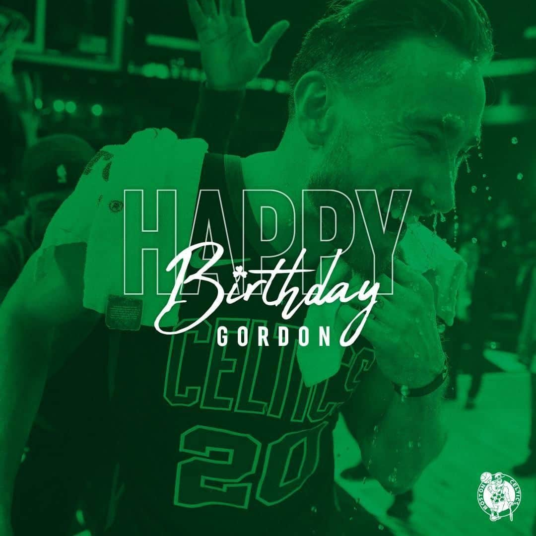 ボストン・セルティックスさんのインスタグラム写真 - (ボストン・セルティックスInstagram)「Double-tap to wish @GordonHayward a #HappyBirthday 🎂🎉☘ #HBD」3月23日 19時30分 - celtics