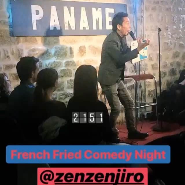 ぜんじろうのインスタグラム：「英語のスタンダップ in パリ 🇫🇷」