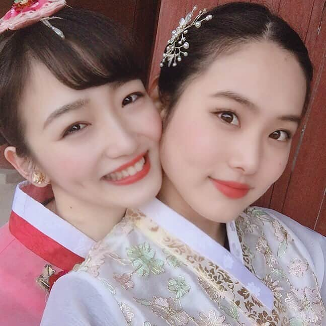 野口真未のインスタグラム：「まゆか ありがとう🥰🥰 ・ 韓国 #チマチョゴリ #ミス福井」