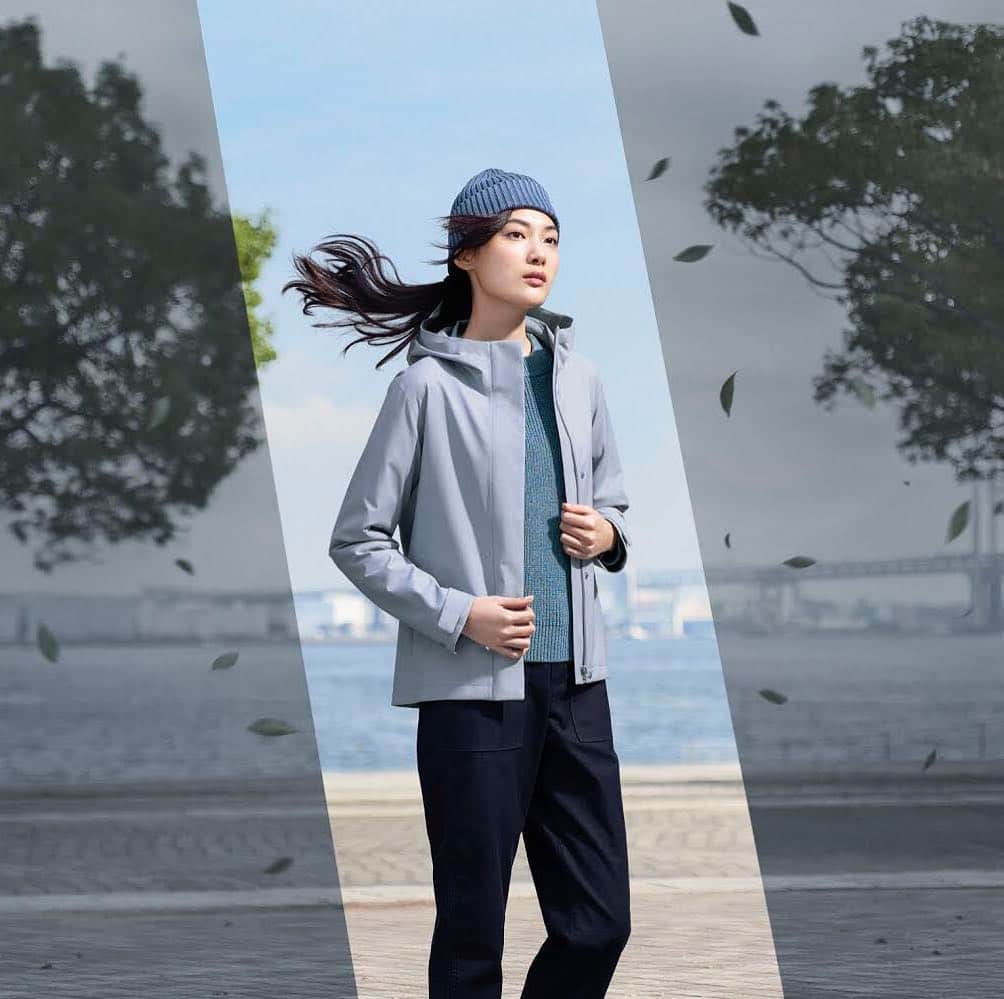 のインスタグラム：「Our range of BLOCKTECH outerwear shields you from wind and rain. Get yours now from £39.90. Limited offer available online and in stores until 03/04/19.  #Uniqlo #LifeWear #UniqloLifeWear #BLOCKTECH」