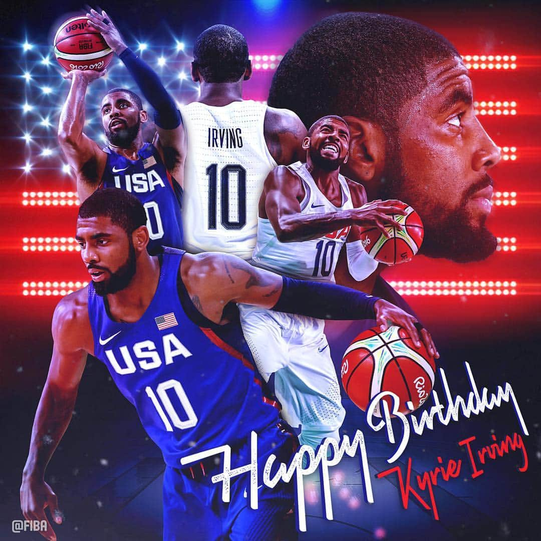 FIBAさんのインスタグラム写真 - (FIBAInstagram)「❤️ Double-Tap to wish @KyrieIrving a Happy Birthday 🎂🇺🇸」3月23日 22時40分 - fiba