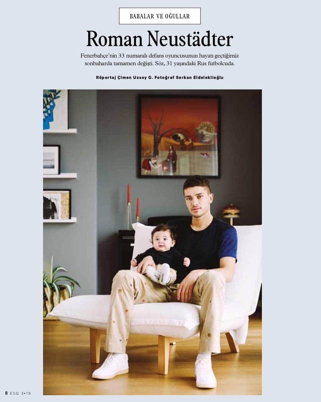 ロマン・ノイシュテッターのインスタグラム：「Baby Abi and me in the spring issue of @esquireturkiye 🌪 by @cimenuzsoy , @seldelek」