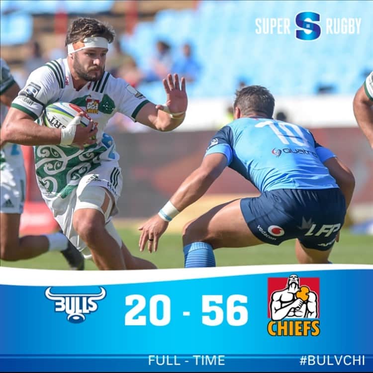 Super Rugbyさんのインスタグラム写真 - (Super RugbyInstagram)「FULL TIME - The Chiefs run away strong winners in Pretoria, helping themselves to their first win of the season. #BULvCHI #SuperRugby」3月23日 23時55分 - superrugby