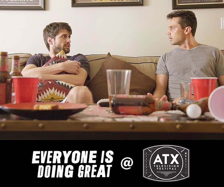 のインスタグラム：「Enter on the @everyoneisdoinggreat instagram.  #Repost @everyoneisdoinggreat ・・・ GIVEAWAY ALERT! As you may know, we’re bringing Episode 2 of #EDG to @ATXFestival, ‪June 6-9th‬, in Austin, Texas. We’d love for you to join us for the #EDG screening and, because we’re such fans of the festival, our EDG team has purchased 2 Festival Badges to give away so that you (and a guest) can enjoy all that #Austin + #ATXTVs8 has to offer as well. Here are the details: ⠀⠀⠀⠀ ⠀⠀⠀⠀⠀ CAPTION THIS PHOTO follow & comment on @everyoneisdoinggreat from Episode 2 where Jeremy and Seth discuss all of life’s greatest mysteries. * Leave your caption below in the comments. * Include the hashtag #EDGatATX. * The EDG team will vote on the best caption. * Check back here March 27th to find out who won. ⠀⠀⠀⠀ ⠀⠀⠀⠀⠀ WHAT YOU GET & THE FINE PRINT: * You will receive (2) ATX TV Festival Badges. * Guaranteed Meet & Greet with #JamesLafferty #StephenColletti + potentially other #EDG Members. * Guaranteed Access to the Episode 2 Screening of #EDG at ATX Festival. * Access to all other panels and screenings at official ATX Festival locations for the entire weekend. Note: seating is on a first-come, first-served basis for these other panels and screenings. * The giveaway *does not* include air travel or hotel accommodations. * The festival badge *does not* grant access to all parties and special events outside of panels and screenings. ⠀⠀⠀⠀ ⠀⠀⠀⠀⠀ Hope to see you there! Good Luck!」