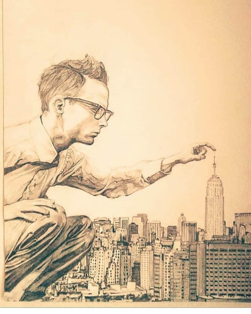 モービーさんのインスタグラム写真 - (モービーInstagram)「Well this is amazing. A remarkably detailed drawing of a photo of me from 1990.. thanks @leralevchenkova」3月24日 0時40分 - moby