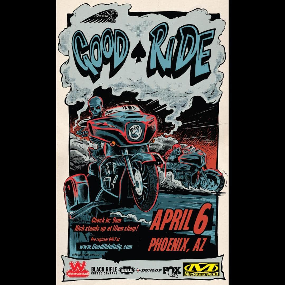 ケアリー・ハートさんのインスタグラム写真 - (ケアリー・ハートInstagram)「We're rolling with @ridedunlop for this week's #GoodRideRally giveaway. Anyone who purchased their Good Ride AZ ticket or donated a ride to a veteran will be automatically entered for a chance to win a set of Dunlop tires. Winner will be announced Friday, March 29th. This ride is filling up quick, so get in before it's too late! Special thanks:  @indianmotorcycle @wienerschnitzel @mechanix_wear @blackriflecoffee @fox @bell_powersports @ridedunlop @cardoscalarider . . . #ridedunlop」3月24日 0時47分 - hartluck