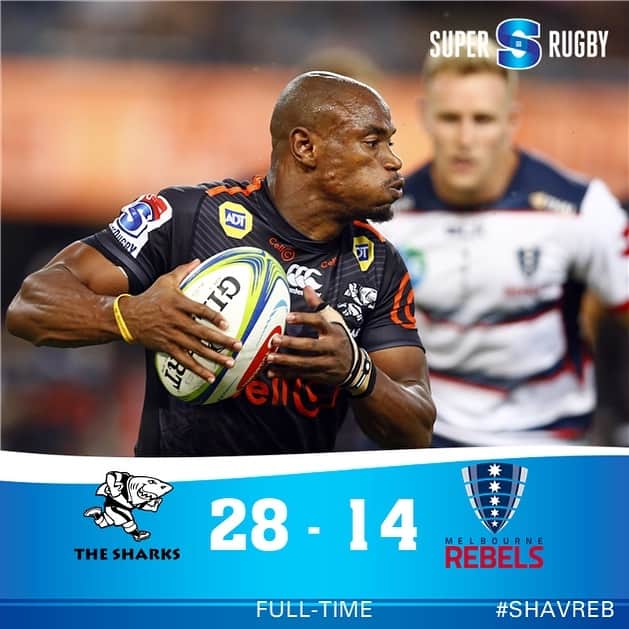 Super Rugbyさんのインスタグラム写真 - (Super RugbyInstagram)「FULL-TIME | SHARKS v REBELS  A comfortable victory for the Sharks, who move up to 2nd place in the South African conference.  #SHAvREB #SuperRugby」3月24日 4時40分 - superrugby