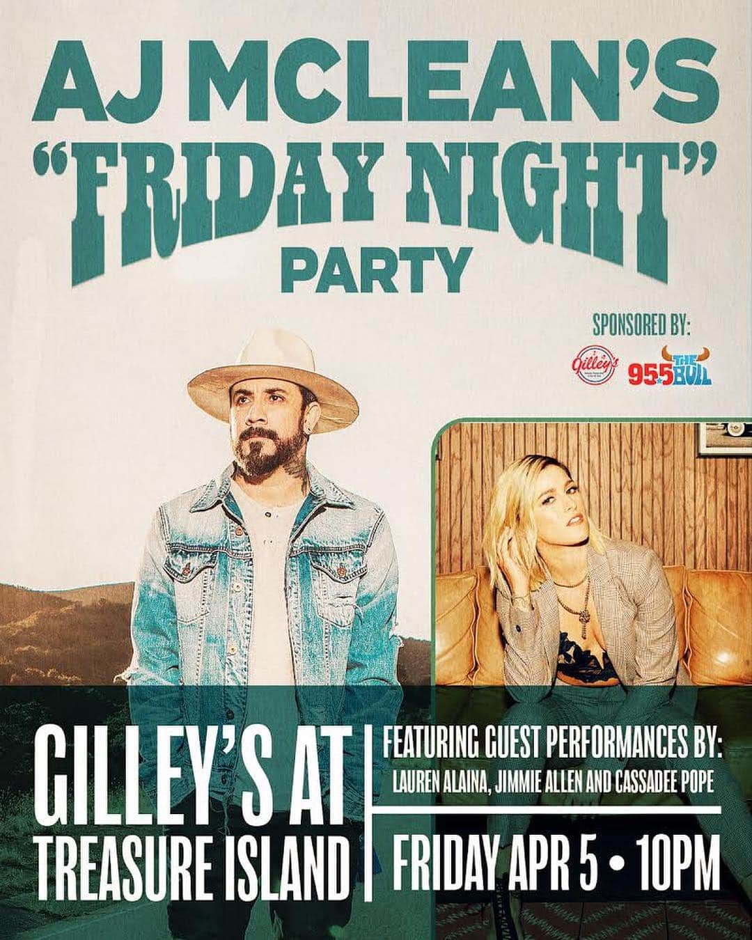 A.J.さんのインスタグラム写真 - (A.J.Instagram)「Who’s got their tickets for my Friday Night @acmawards party with @laurenalaina, @jimmieallen, @cassadeepope? So excited to see you all there at @tigilleys. Link in stories.」3月24日 4時41分 - aj_mclean