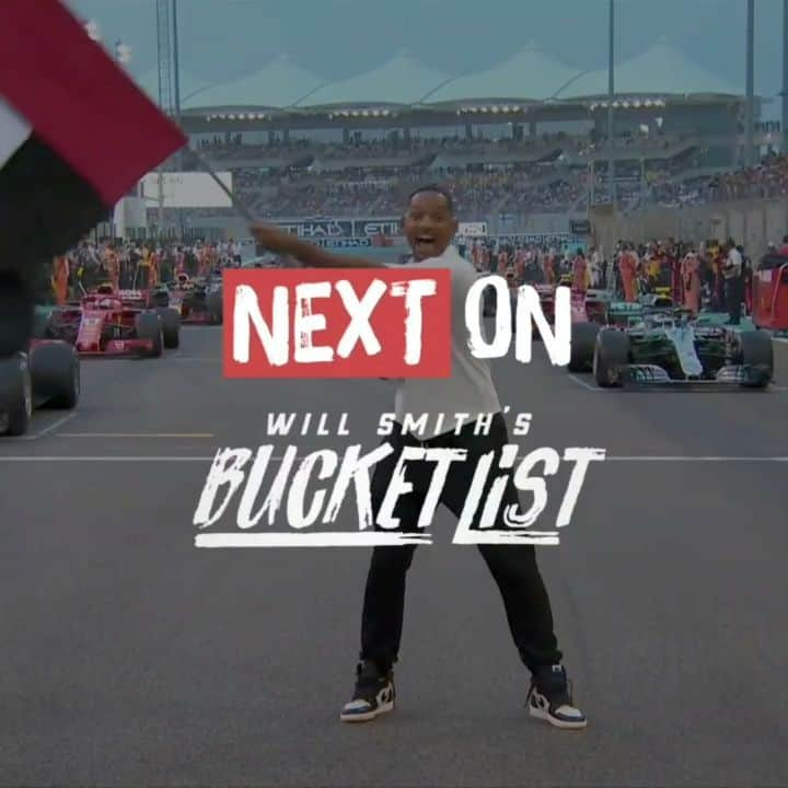 ウィル・スミスのインスタグラム：「@WillSmith is back on track with an @F1 supercar race against his speed demon son, @TreySmith0011. See who takes home the gold on Wednesday's all-new #WillSmithsBucketList, only on @FacebookWatch!」