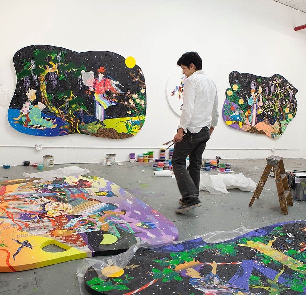 松山智一のインスタグラム：「Studio circa 2015 ish」