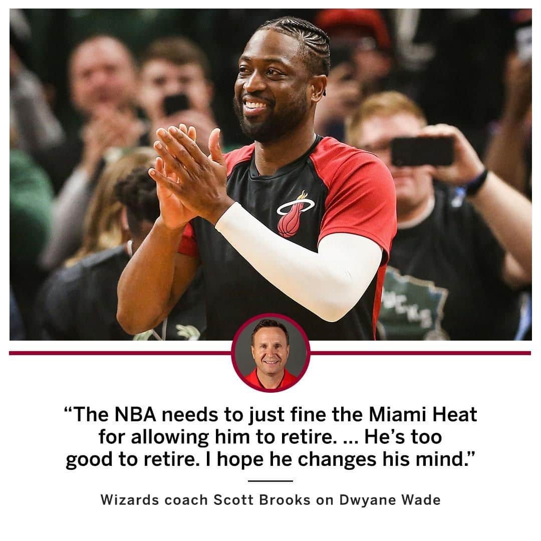 espnさんのインスタグラム写真 - (espnInstagram)「It'll be tough to see D-Wade leave the game 🙏 #OneLastDance」3月24日 14時07分 - espn