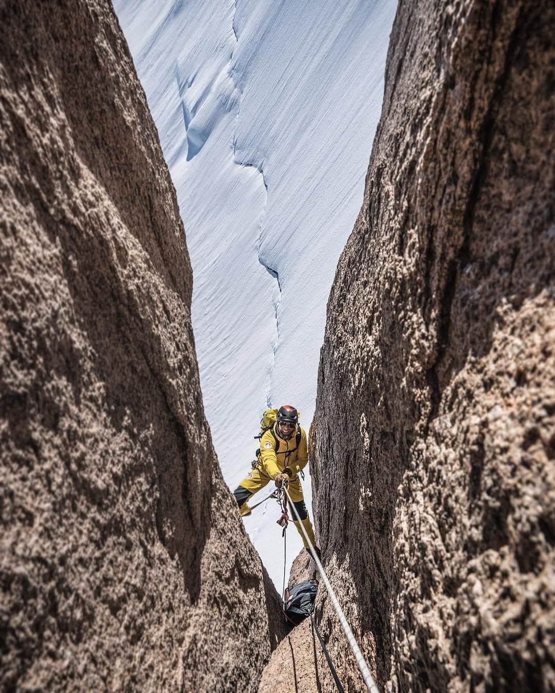 National Geographic Travelさんのインスタグラム写真 - (National Geographic TravelInstagram)「Photo by @jimmychin | Morning commute on the staggering formation of Ulvetanna with @conrad_anker. Climbing with Conrad will never get old...and apparently neither will he. Ulvetanna, Queen Maud Land, Antarctica. #tnfantarctica17 For more mountain adventures around the world, follow @jimmychin.」3月24日 16時02分 - natgeotravel